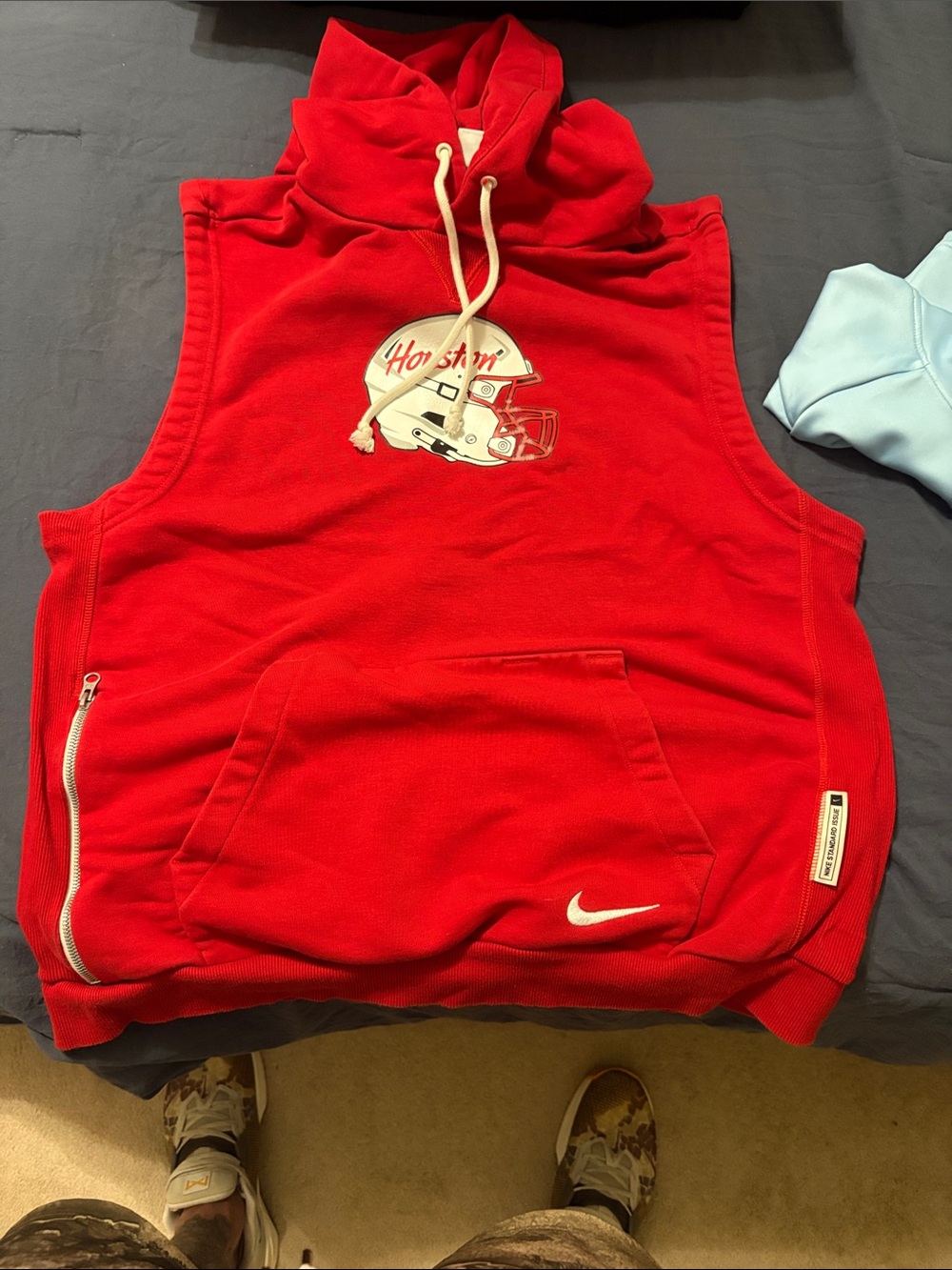 Nike Red Sleeveless Pullover Hoodie with Helmet Graphic